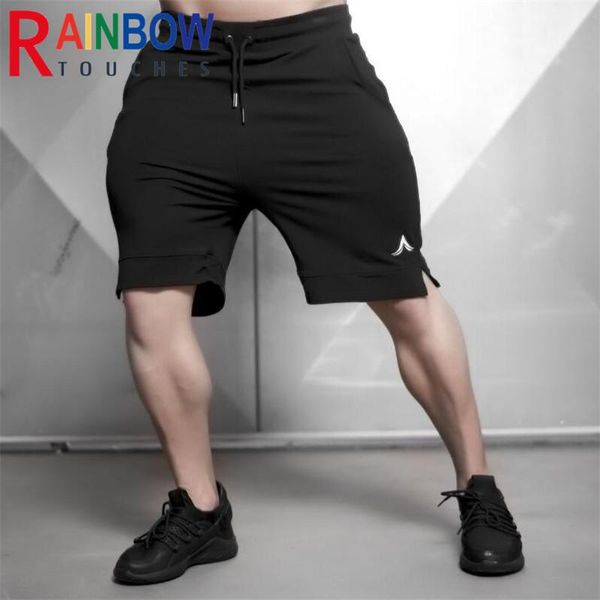 

men's shorts rainbowtouches superior quality fitness outdoor sports running squatting breathable cotton casual loose men, White;black
