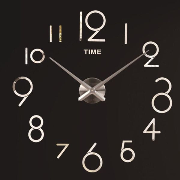 

frameless diy wall clock 3d mirror wall clock large mute walls stickers for living room bedroom promotion