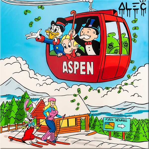

alec monopoly $ team in aspen ski gondola home decor handcrafts /hd print oil painting on canvas wall art canvas picture 210306
