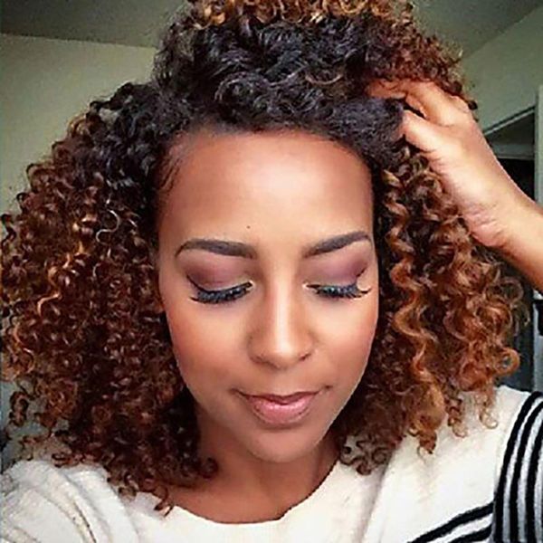 

hair accessories brown afro kinky curly long synthetic wigs wig, Slivery;white