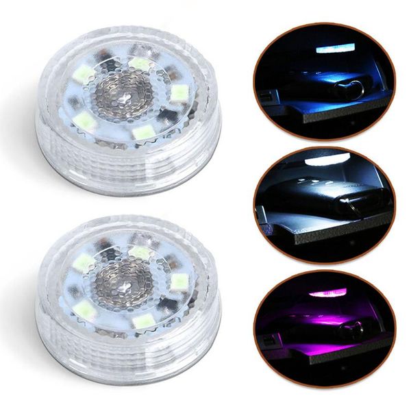 

emergency lights 2pcs/set car door interior inductive touch switch search lamp pink/ice blue/white led accessories