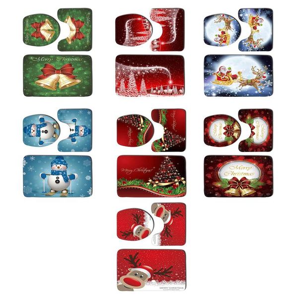 

bath mats bathroom toilet mat set rug + u-shaped lid cover durable for washroom