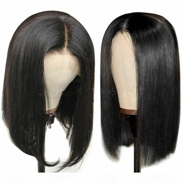 

bob wig brazilian remy human hair bob lace wigs 13x4 150% density natural hairline bleached knots glueless lace front human hair wigs, Black;brown