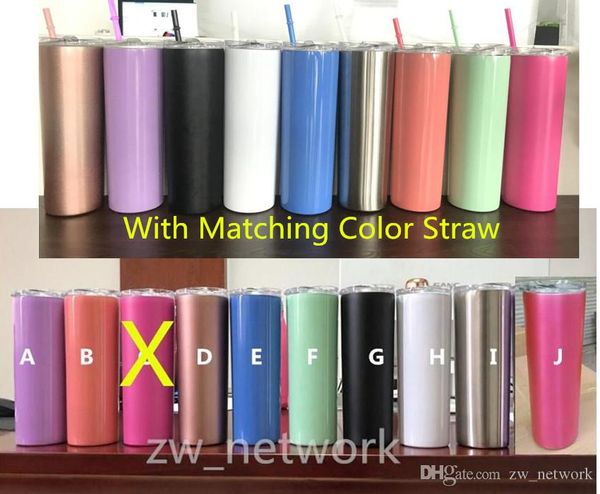 

20oz stainless steel skinny tumbler with lid straw 20oz skinny cup wine tumblers mugs double wall vacuum insulated cup water bottle