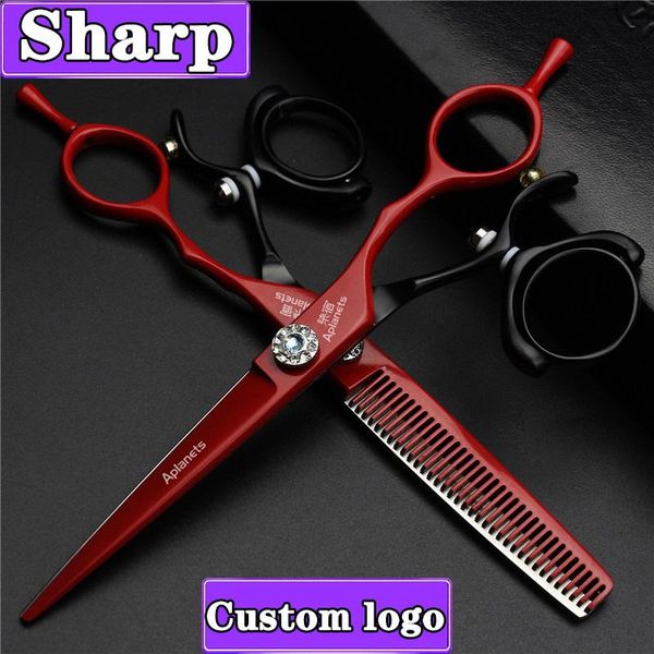 

440c 6 inch hairdressing scissors hairdresser special barber shop cut tooth scissors thinning hair set custom logo
