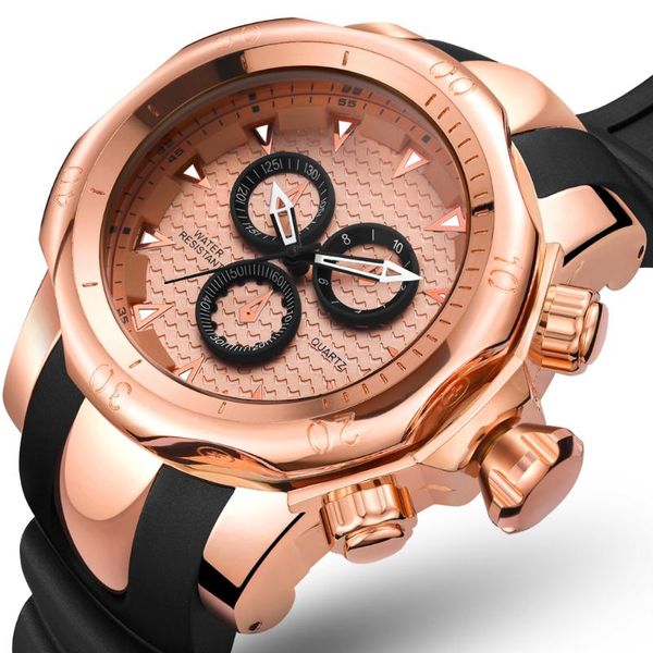 

wristwatches brand genuine men watches sports watch big dial gold quartz special gift for climbing montre homme, Slivery;brown