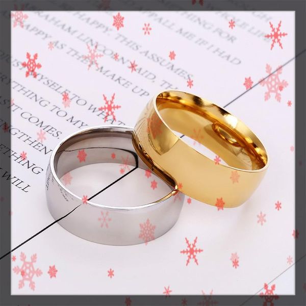 

cluster rings men's gothic stainless steel two-color arc ring, Golden;silver