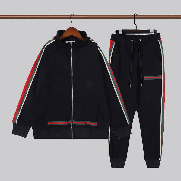 

2022 men tracksuits 2 piece set casual stand collar jackets pants sweatshirt sportswear coats male suits streetwear, Gray