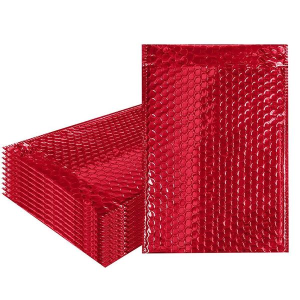 

10pcs red poly bubble mailer envelopes bags self seal padded heavy-duty shipping gift waterproof sealing packaging envelopes