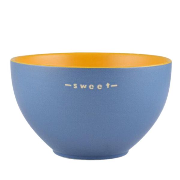 

1pc household ceramic bowl creative rice bowl tableware for dining (blue)