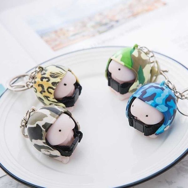

key chain with helmet cute keychain squeeze stress reliever prank toy