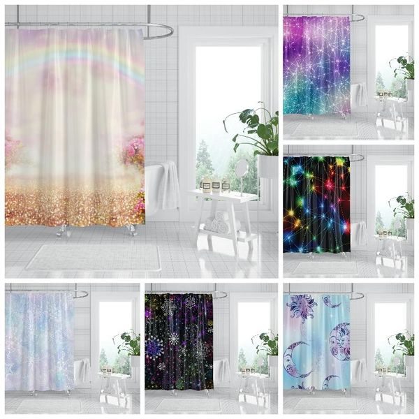 

shower curtains girl dancing under the moon night waterproof polyester bathroom galaxy curtain home decoration