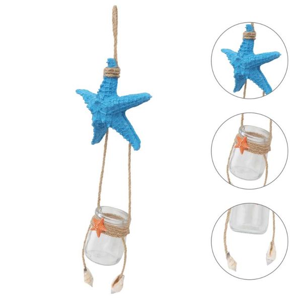 

1pc wall-mounted glass vase fresh style flower holder homestay ornament blue