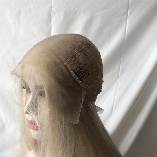 

lace wigs icy blonde 60# virgin malaysian real13x6 front human hair highlights thick long for women, Black;brown