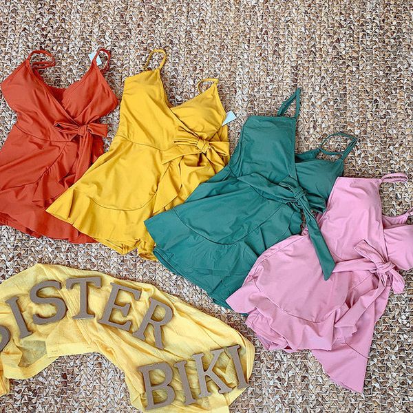 

piece ns one new conservative skirt style spring swimsuit, White;black