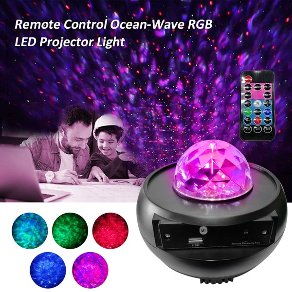 

2021 new remote ocean-wave light projector lamp with nine supported modes card reader/usb/bt connected music loudspeaker reader 9p8o