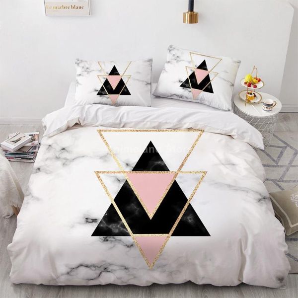 

bedding sets marble fashion set pink black 3d bed linen quilt duvet cover home textile decor twin single  king size luxury