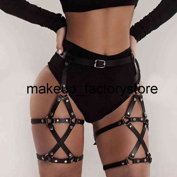 Massage Sex Dame Erotische Spielzeug Körper Bondage Pu Leder Gothic Stil Sexy Bandage BDSM Spielzeug Für Erwachsene Bein Strap Intime spielzeug Paar Spiel