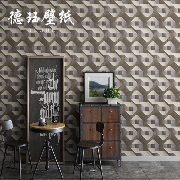 

wallpapers 3d geometric gray grid wallpaper living room dining background barber shop industrial style clothing