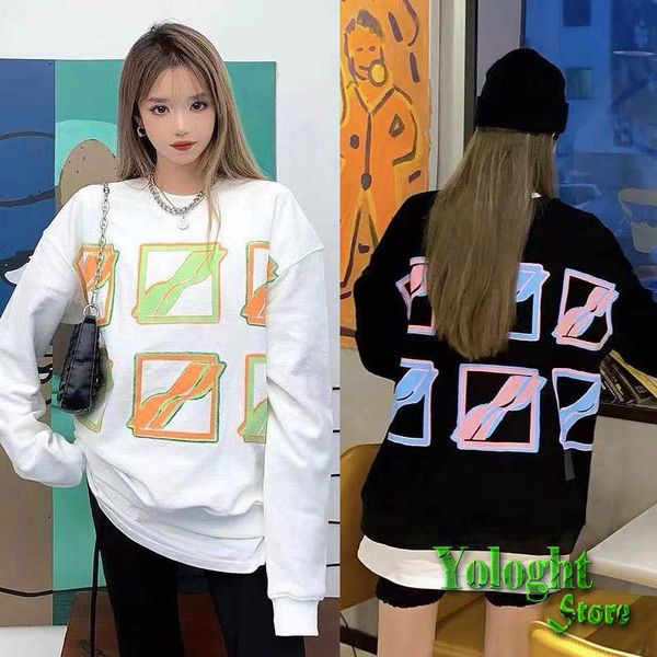 

men's hoodies & sweatshirts autumn welldone men women 1:1 outdoor streetwear cozy breathable full square logo we11done sweatpan, Black