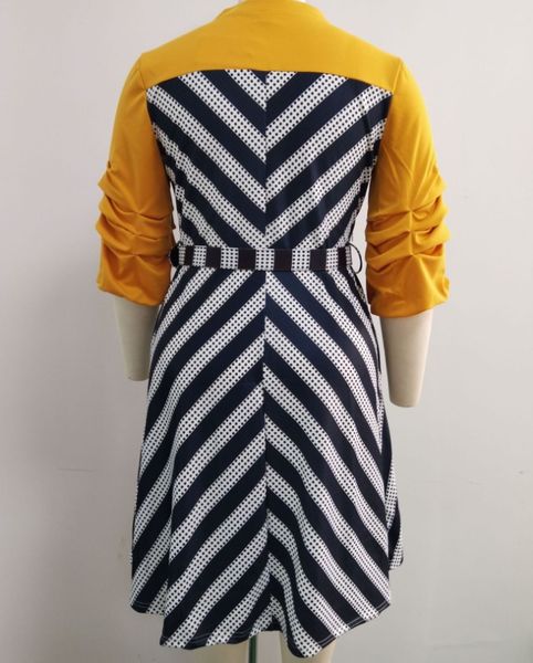 

plus size african dresses for women spring autumn african v-neck print polyester big size knee-length dress, White