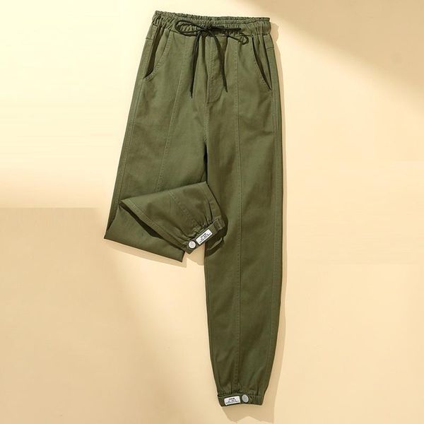 

women's pants & capris qpfjqd office lady fashion baggy korea style elastic waist harem pant women casual loose cotton trousers autum, Black;white