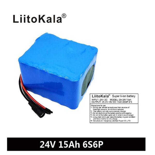 

2021 liitokala 6s6p 24v 15ah 25.2v lithium battery pack batteries for electric motor bicycle ebike scooter wheelchair cropper with bms