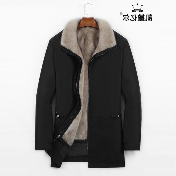 

men's vests arrival men coat leather long for jacket overcoat, Black;white