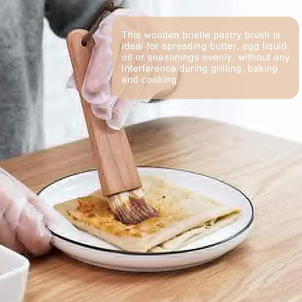 

tools & accessories 2pcs bbq brush kitchen oil brushes with wood handle bristles grill pastry baking cooking tool butter honey sauce