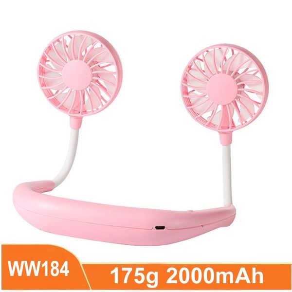 

electric fans mini neck fan portable bladeless rechargeable leafless hanging air cooler cooling wearable neckband 2000mah