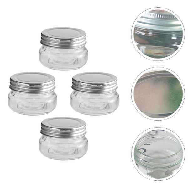 

gift wrap 4pcs 150ml xmas candies diy flat round storage jar transparent candy