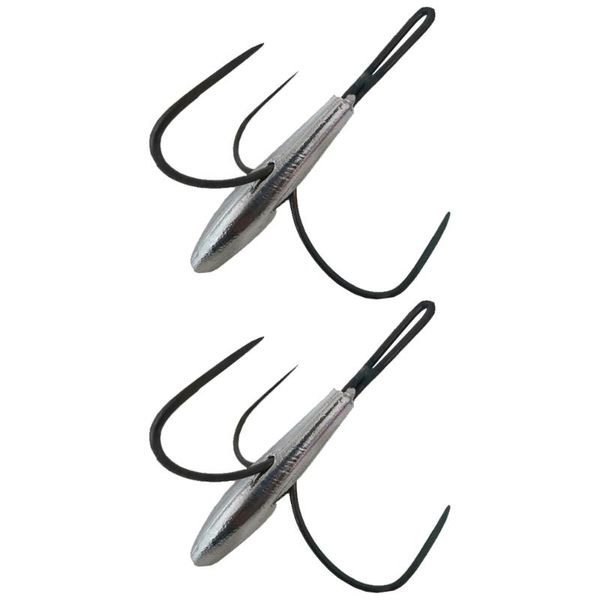 

fishing hooks 2pcs durable three-claw anchors accessories (silver)