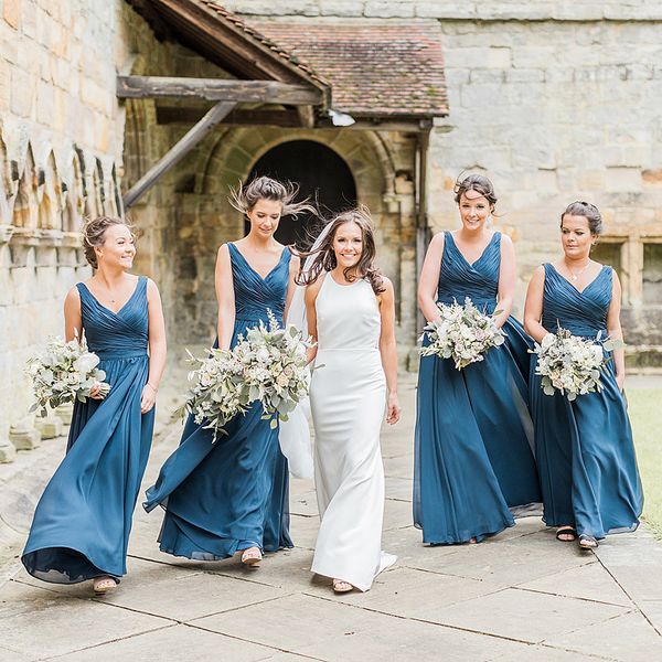 

v neck long bridesmaid dresses floor length chiffon plus size maid of the honor dress formal evening gowns, White;pink