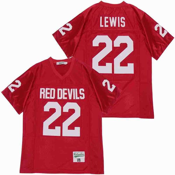 

men kathleen high school football 22 ray lewis jersey moive red team color all stitched breathable pure cotton embroidery sports pullover go, Black