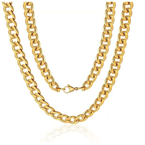 

chain simple vacuum gold plated men's stainless steel cuban, Silver