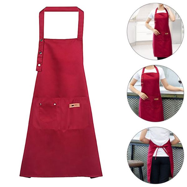 

2 pcs dirt-resistant baking aprons simple folding pinafores with buttons