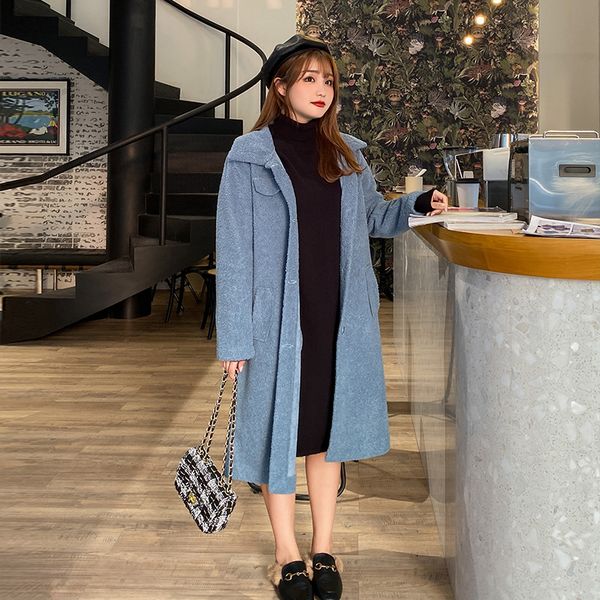 

new fashion large size women's autumn winter lamb wool in the style coat 2216 swn6, Tan;black