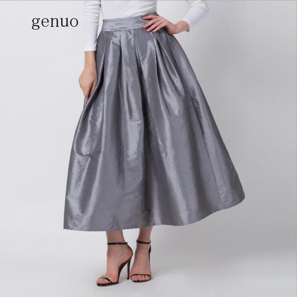 

skirts 4xl 5xl blue 118cm length long maxi women summer faldas high waist pleated womans jupe female clothes floor skirt, Black