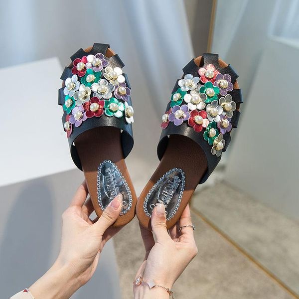 

fashion crystal bling mules slippers women shoes female mules shoes woman slipper wedges casual, Black