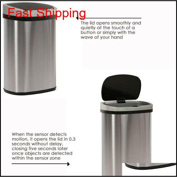 

new 13-gallon touch sensor matic touchless trash c jllehj bdesybag