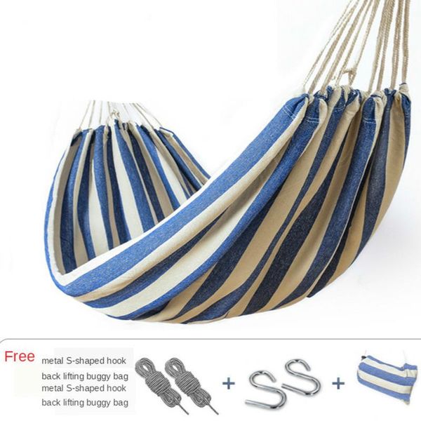 

camp furniture double hammock 450 lbs portable travel camping hanging swing lazy chair canvas hammocks