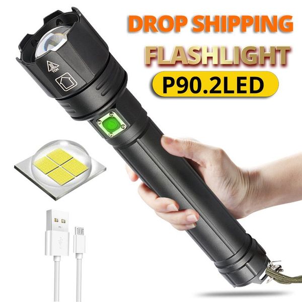 

flashlights torches 2021 xhp90.2 ultra powerful 26650 led for drop