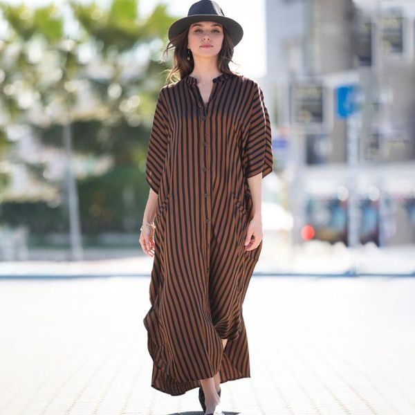 

women's swimwear casual bikini cover-ups blue tunic striped front open summer beach dress elegant women wear swim suit cover up q1097, White;black