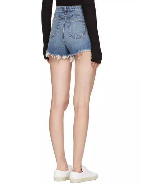 

women's jeans 21 spring and summer wear worn fashion high waist loose shorts, Blue