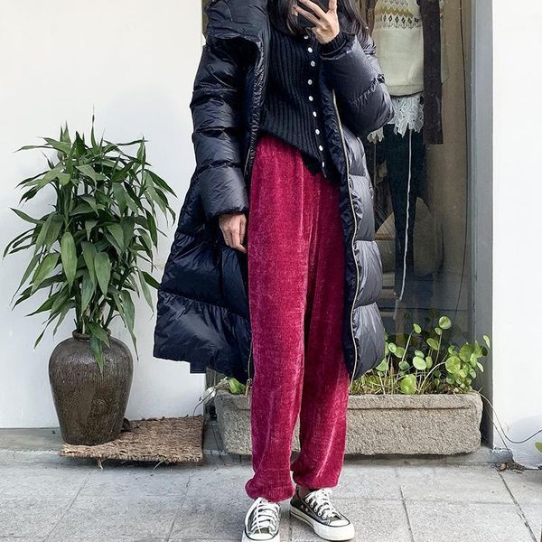 

spring and autumn women's clothing comfortable casual pants warm high waist household & capris, Black;white
