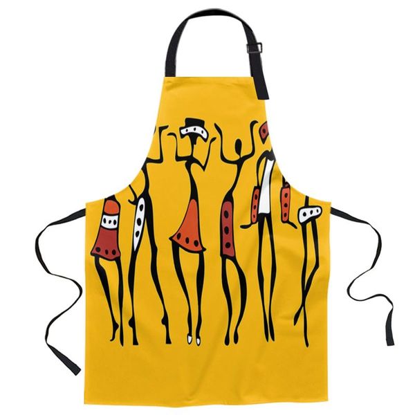 

aprons african women dance ethnic printed kitchen cooking baking canvas sleeveless for man kids home delantal cocina