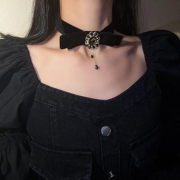 

chains court wind flannelette of retro personality flashes pearl collarbone chain fashion temperament collar korea contracted temper, Silver