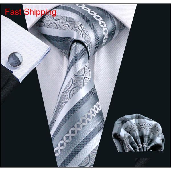 

tie set for men gray stripe hankerchief cufflinks jacquard woven mens tie set business work forma qylhdn bdehome, Black;blue