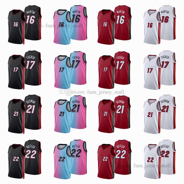 

printed city basketball jerseys jimmy 22 butler p.j. 17 tucker dewayne 21 dedmon caleb16 martin jersey color white red black custom, Black;red