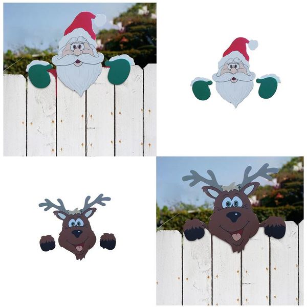 

christmas decorations charming home decor peeks at santa's elk suitable for parking fence brand very lovely decoration#35